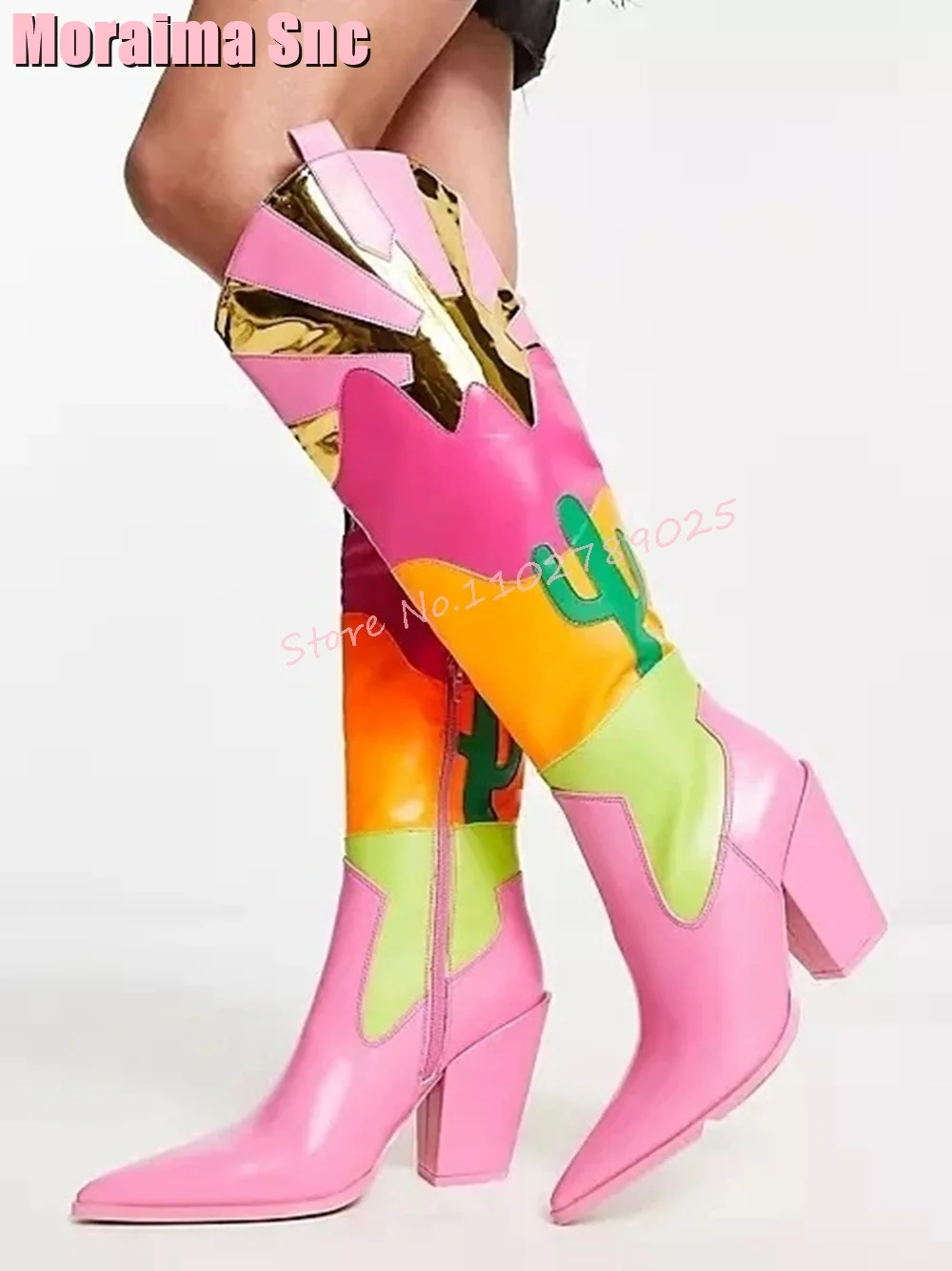 Ethnic Fashion In - Botas de tacón medio con punta