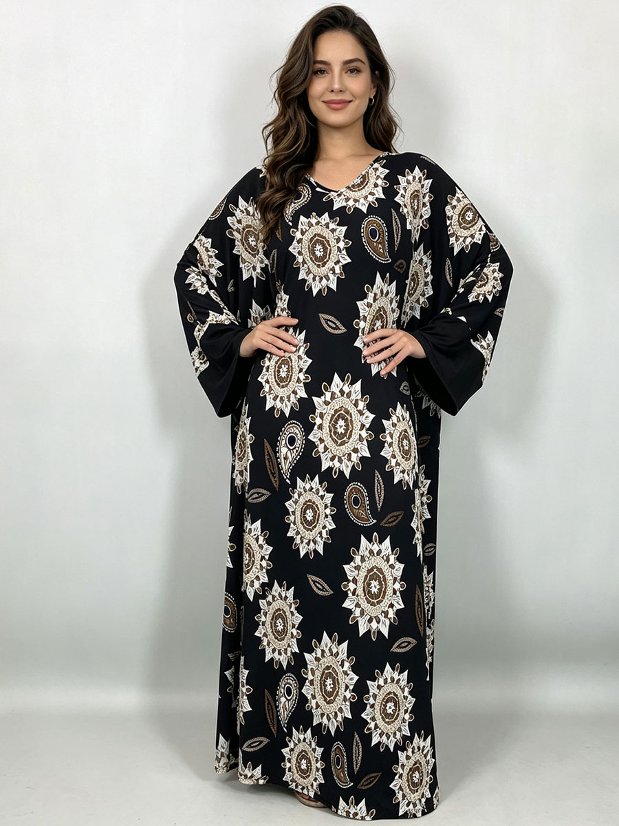 Ethnic Gown - Vestido largo de talla grande para