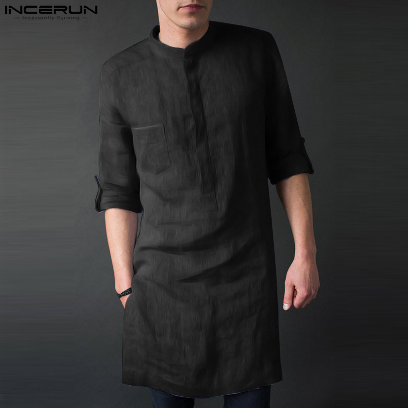 Kurta Men Cotton - INCERUN, camisetas por debajo de la