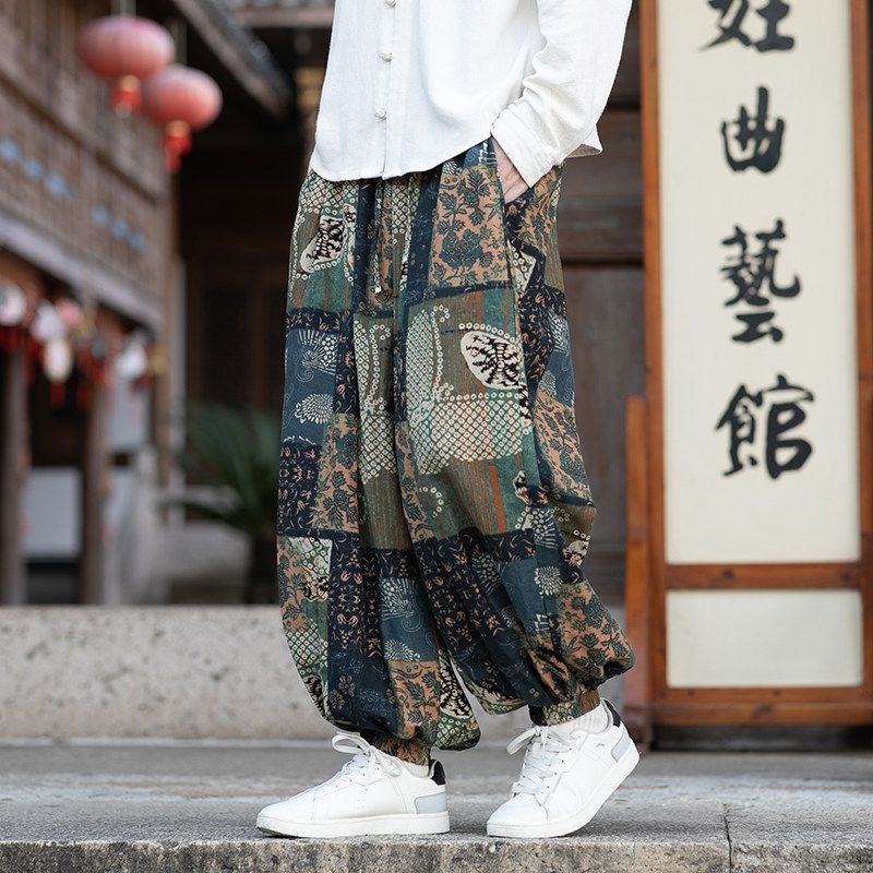 Ethnic Fashion For Men - Pantalones holgados de estilo chino para