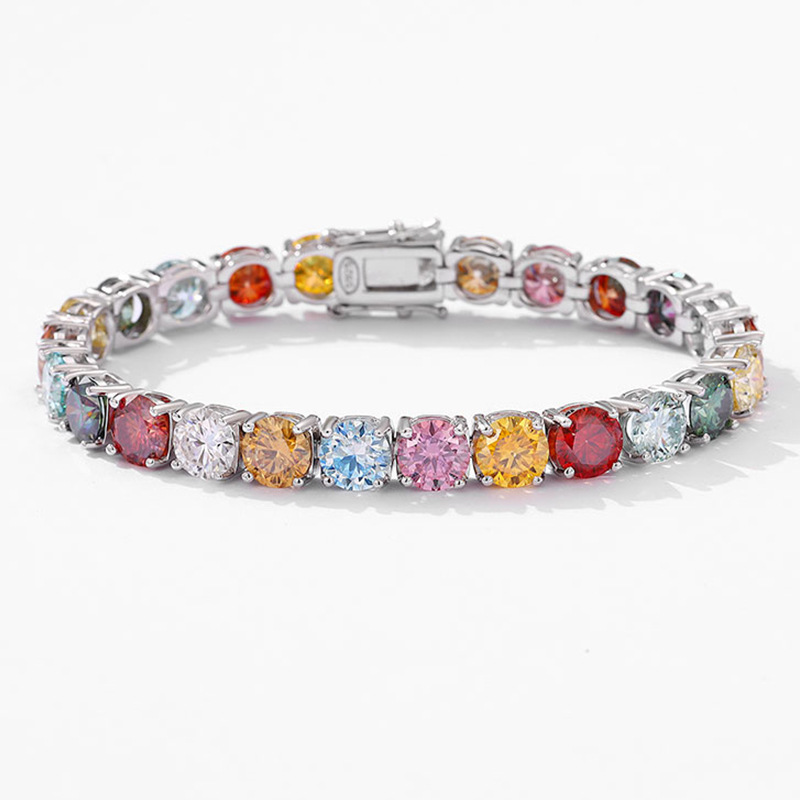Ethnic Fashion Trend - Pulsera de moissanita color dopamina en