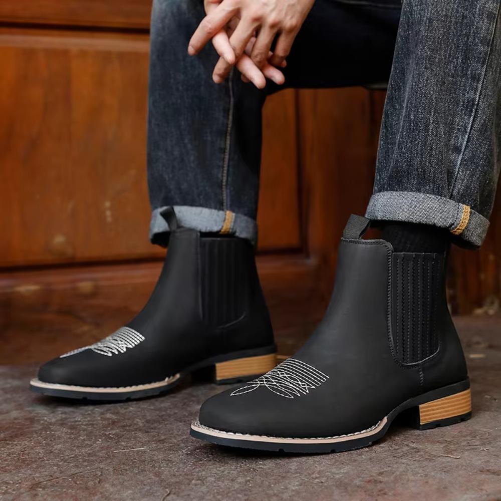 Botas vaqueras de hombre con p - Ethnic Fashion In reseña y precio