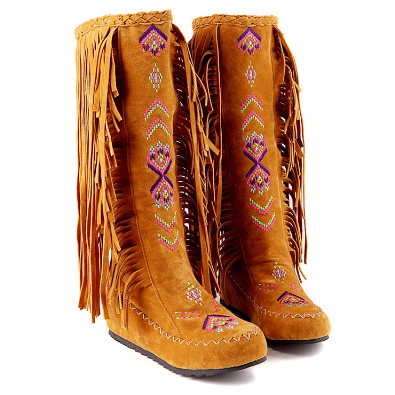 Botas con Borlas, Bordado Hech - Ethnic Fashion In reseña y precio