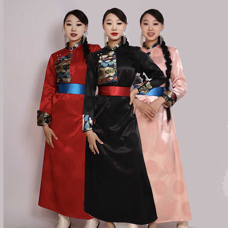 Vestido mongol de color negro, - Ethnic Gown reseña y precio